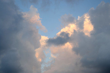 Cloud summer sunset at Aegean Sea.