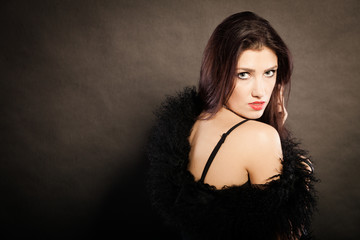 Portrait of beautiful brunette woman