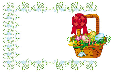Color frame with Easter basket