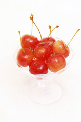 グラスのサクランボ