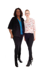 Two woman standing together.