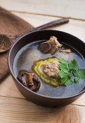 Gourd soup with pork chops and pork ribs