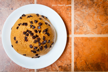Buns with chocolate chip.