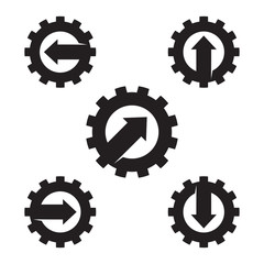 Arrow Gear Pointing Direction Icon