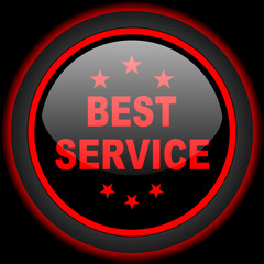 best service black and red glossy internet icon on black background