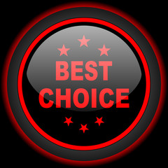 best choice black and red glossy internet icon on black background