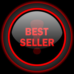 best seller black and red glossy internet icon on black background