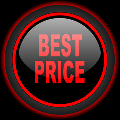 best price black and red glossy internet icon on black background