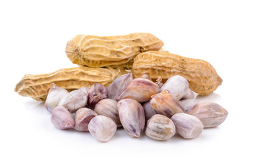 peanuts on white background