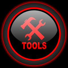 Fototapeta premium tool black and red glossy internet icon on black background