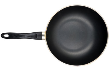 empty pan on white background.