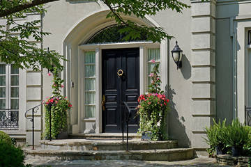 Obraz premium elegant front door with flowers