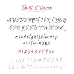 Hand drawn letters. Letters of the alphabet written with a folded pen