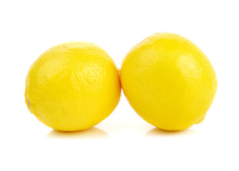 Ripe lemons isolated on white background