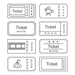 Obraz premium Ticket set icon