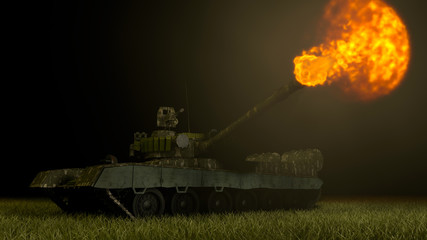 Fototapeta premium Shot of a tank gun