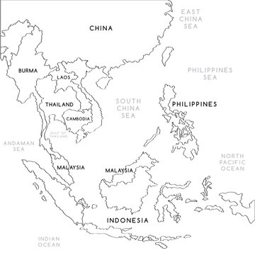 South East Asia Map : Vector Illustration