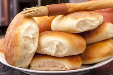 Stack of homemade buns.