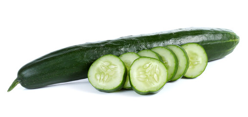 fresh cucumbers isolated on white background