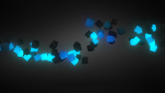 Glowing blue 3D cubes wave loopable background 4k (4096x2304)
