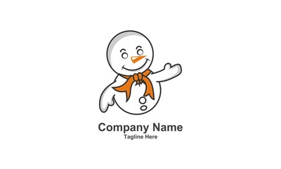 Smiley Snowman Logo Vector