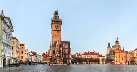 Fotobehang Panorama of the Prague Old Town Square © SvetlanaSF