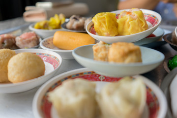 Dimsum as a snack or appetizer breakfast in south Thailand