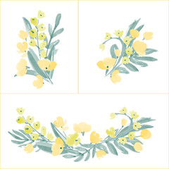 Hand Drawn Flowers and Leaf composition for your design.