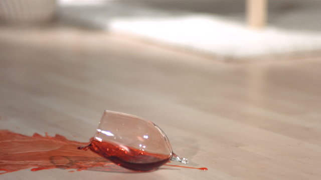 Glass of Wine breaking