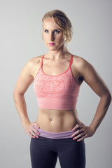 Strong Healthy Fitness Woman. Cool Dark Style