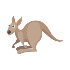 Kangaroo icon, cartoon style