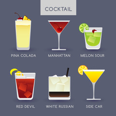 Cocktail Flat Icon Set III