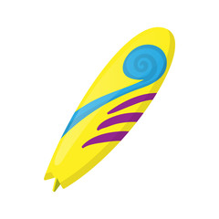 Surfboard icon in cartoon style