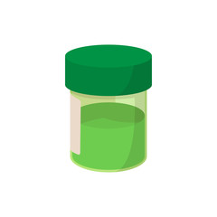 Medicine cannabis bottle icon, cartoon style 
