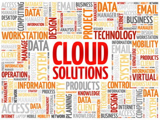 Fototapeta premium Cloud Solutions word cloud concept