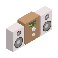 Sound system icon, isometric 3d style