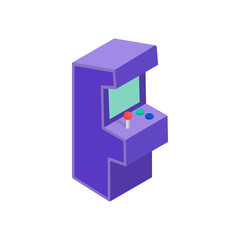 Arcade game machine icon, isometric 3d style