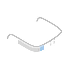 Interactive glasses icon, isometric 3d style