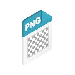 PNG image file extension icon, isometric 3d style 