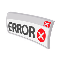 Error icon, cartoon style 