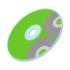 Data disc icon, cartoon style 