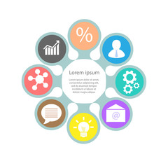 Naklejka premium Infographic design template and marketing icons
