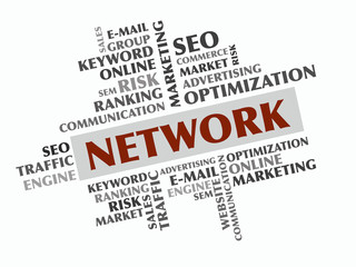 Fototapeta premium Network word cloud, Business concept