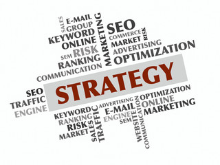 Fototapeta premium Strategy word cloud, Business concept