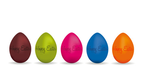 Cheerful Easter background with colorful decorated eggs