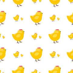 Seamless vector pattern with chiken.