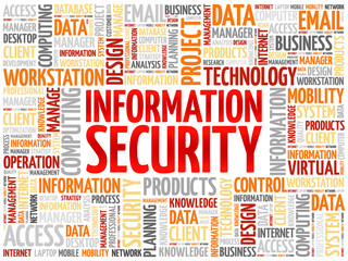 Fototapeta premium Information Security word cloud concept