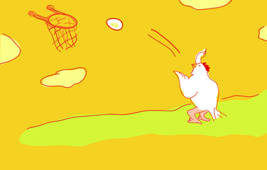 Chicken plays Basketball