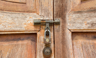 Padlock on gate