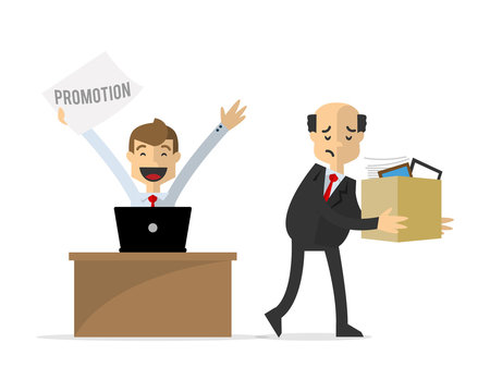 Vector of  a businessman get a promotion